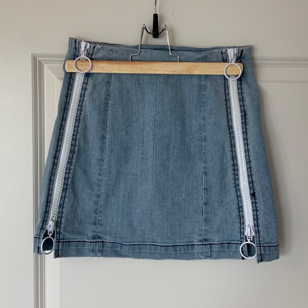 *WORN ONCE* ♡ LF x Carmar Denim Side Zip Skirt​